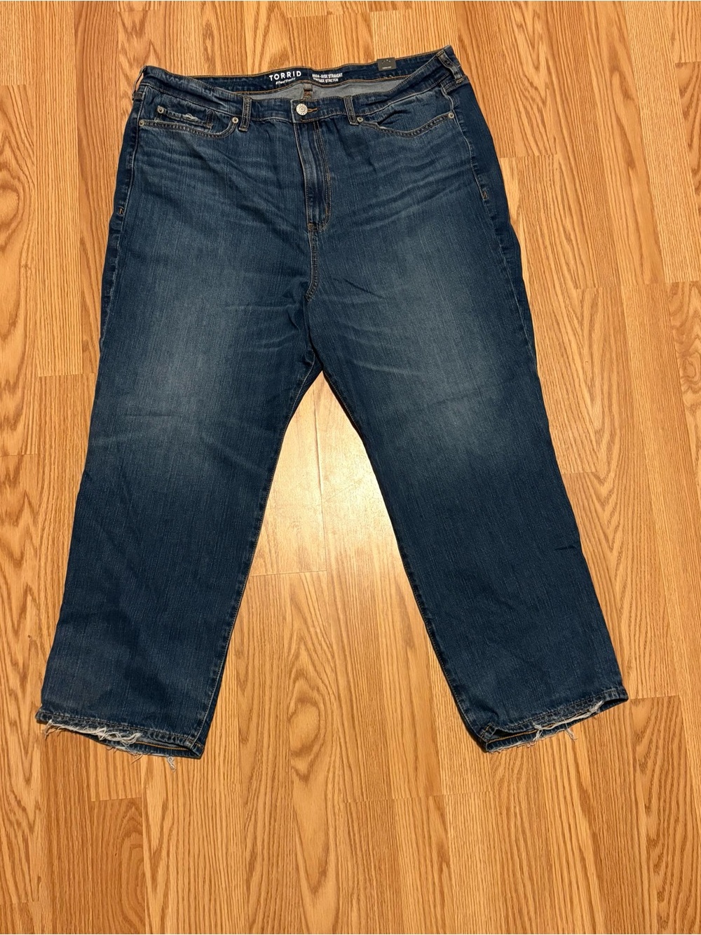 torrid Washed Dark Blue Straight Leg Jeans